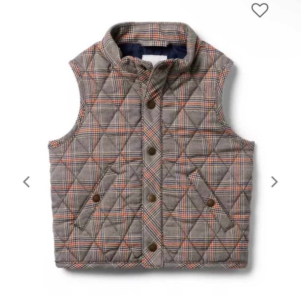 Janie and Jack Sartorial boys quilted plaid vest
